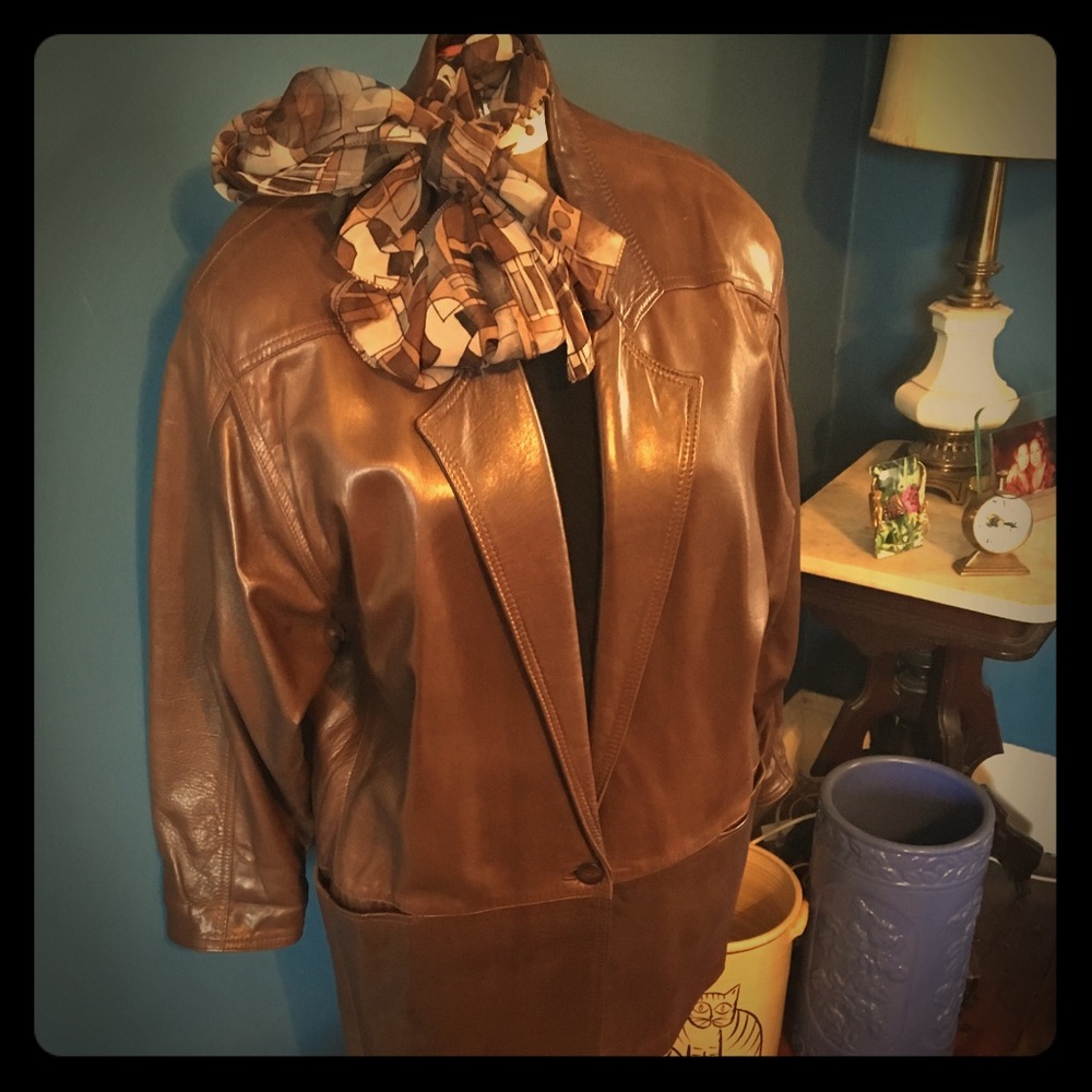 Vintage 90s Sak’s Fifth Ave leather coat